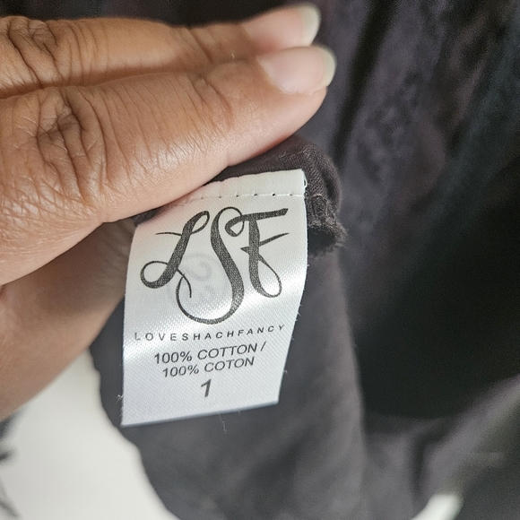 Loveshackfancy Black Lace Peasant Boho Blouse Size 1 - Picture 11 of 12